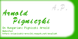arnold pigniczki business card